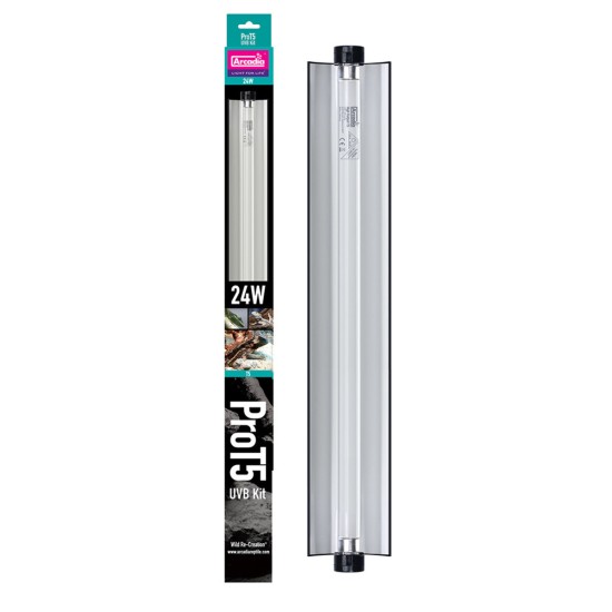 Arcadia-24W Pro T5 UVB Kit, 12% UV Lamp-Arcadia 24W Pro T5 UVB Kit 12% UV Lamp