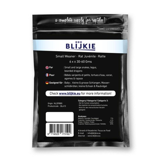 Blijkie-BL-610-Diepvries Rat Kleine Weanerrat 6 stuks 30-60gr