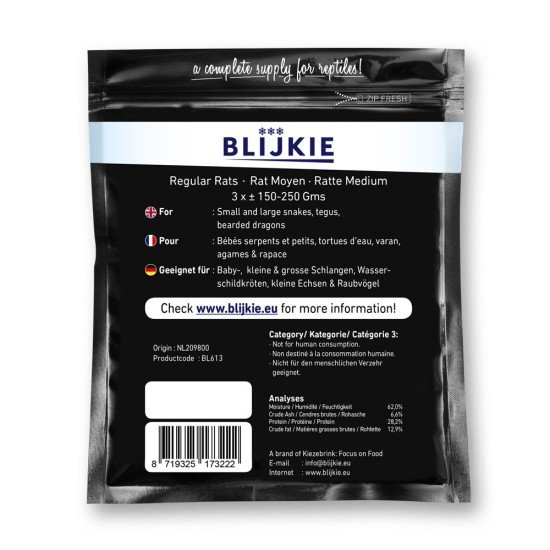 Blijkie-BL-613-Diepvries Rat Regular Rat 3 stuks 150-250gr