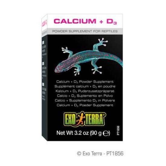 PT1856, Exo Terra Calcium + D3 Poeder Supplement 90g