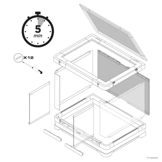 Exo Terra-PT2586-Exo Terra Vista Panoramisches Terrarium Schwarz 60x45x45cm