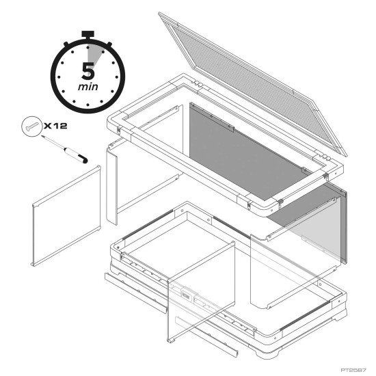 Exo Terra-PT2587-Exo Terra Vista Panoramisch Terrarium Zwart 90x45x45cm