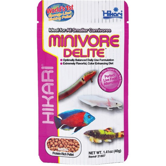 --Hikari Minivore Delite 40gr voor vissen en axolotl