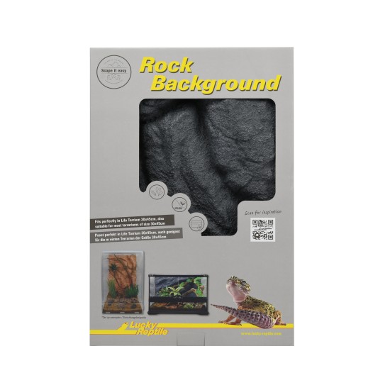 Lucky Reptile-46104-Lucky Reptile Rock Background Basalt Grey 24 x 43cm