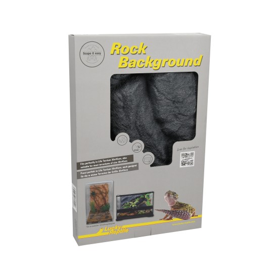 Lucky Reptile-46104-Lucky Reptile Rock Background Basalt Grey 24 x 43cm