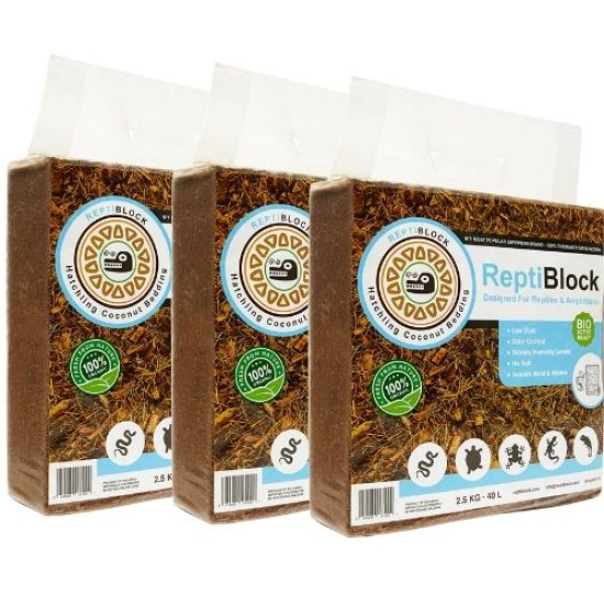 ReptiBlock-RG1000 3pck-ReptiBlock Hatchling Bedding 2.5kg 3 Pack