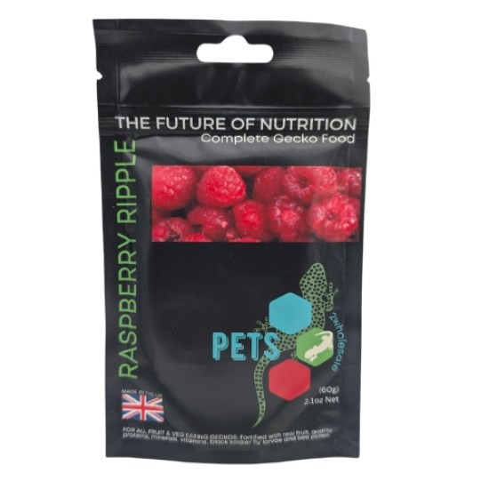 -GDRASP60-Gecko Diet Raspberry Ripple 60g
