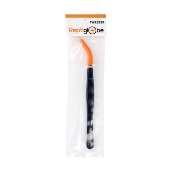 Reptiglobe-RG curved PVC Tips-Reptiglobe 16cm Tweezers Curved with PVC Tips