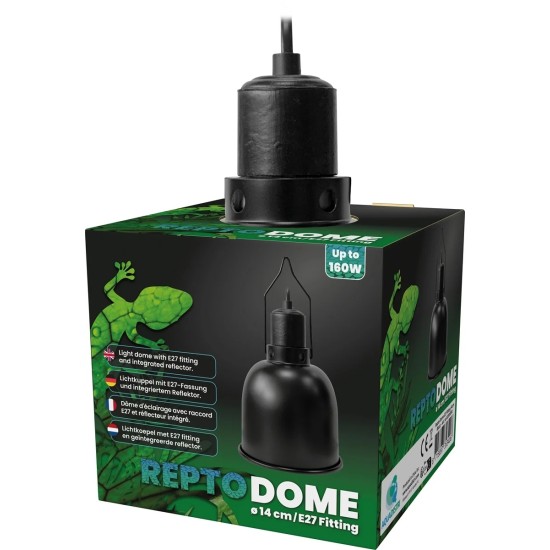 --REPTO Dome E27 Fassung 14CM Schwarz