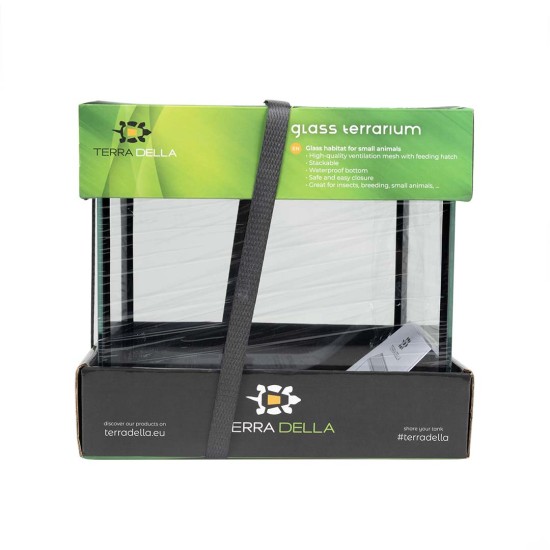 --Terra Della Terrarium Glas Zwart 20x20x20cm --Terra Della Terrarium Glas Zwart 20x20x20cm