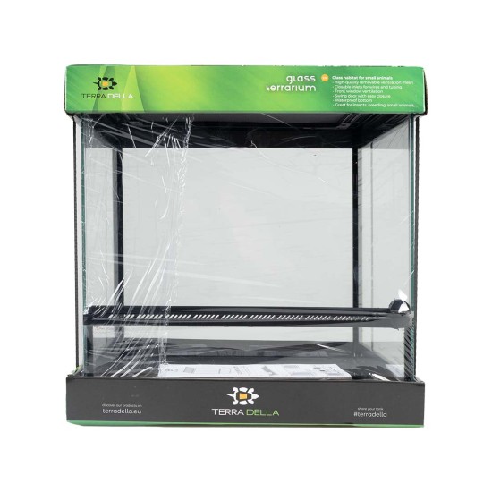 Terra Della-202/487181-Terra Della Terrarium Glas Zwart 30x30x32cm Terra Della-202/487181-Terra Della Terrarium Glas Zwart 30x30x32cm