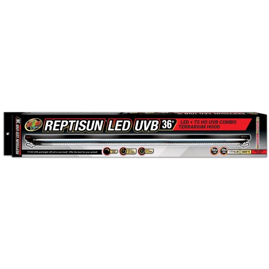 Zoo Med-LF-104-Zoo Med ReptiSun LED UVB Combo Terrarium Hood 90cm