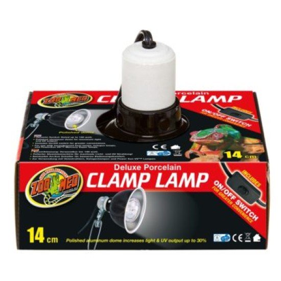 Zoo Med-LF-11E-Zoo Med Deluxe Porcelain Clamp Lamp 14cm