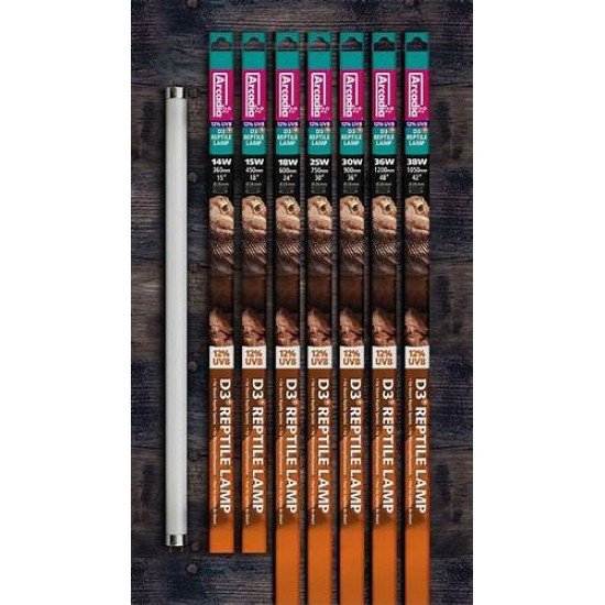 Arcadia-RFD3P18-Arcadia 12% Desert D3 lampe pour reptiles T8 18W 600 mm Arcadia-RFD3P18-Arcadia 12% Desert D3 lampe pour reptiles T8 18W 600 mm